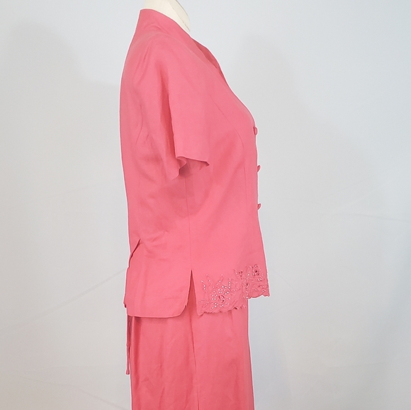 Jessica Howard two piece coral dress suit size 6P - Picture 4 of 16